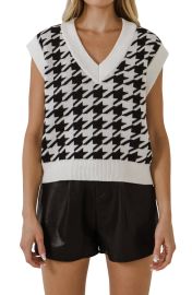 Endless Rose Houndstooth Sweater Vest at Nordstrom